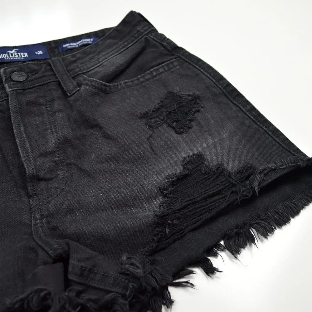 Hollister Hi-Rise Mom Shorts Black 3" - 1/25 - Picture 4 of 6